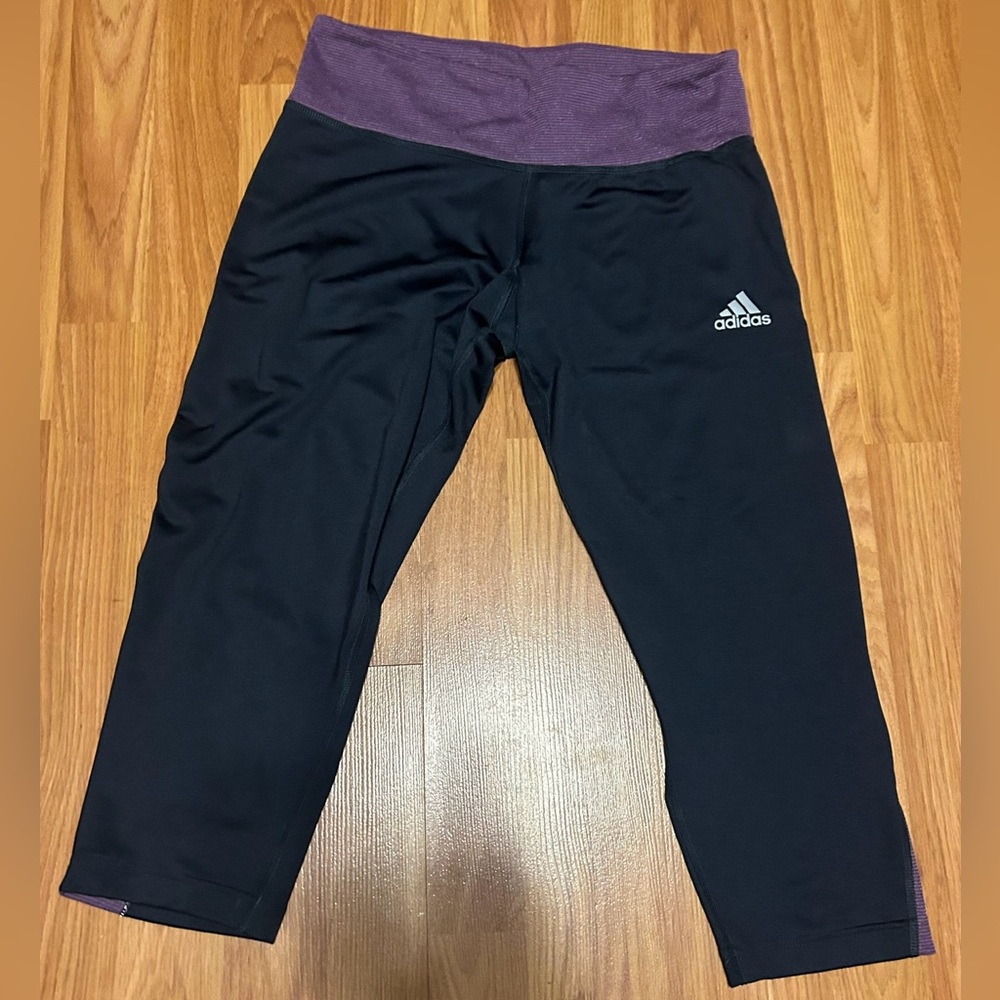 Adidas Black and Purple Leggings